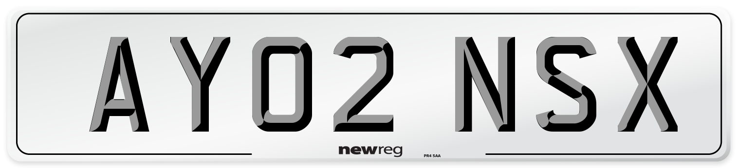 AY02 NSX Number Plate from New Reg